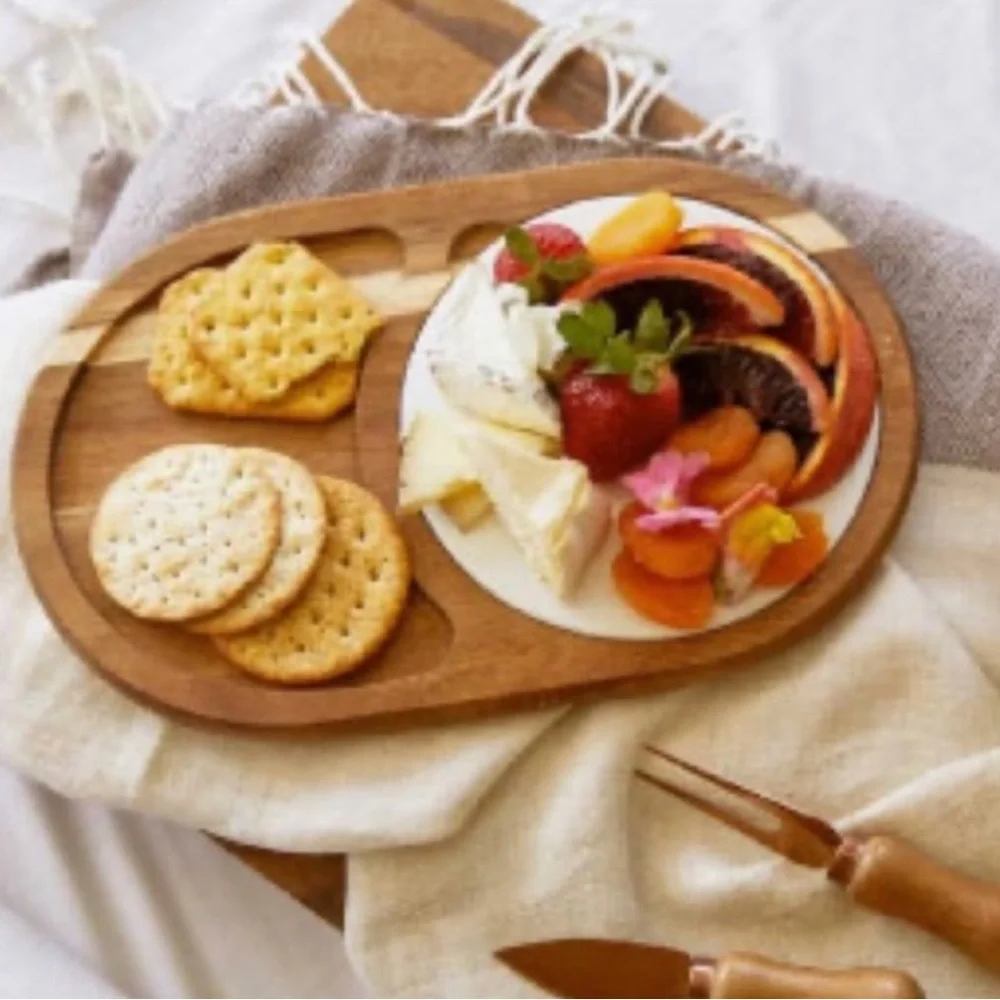 Twine‎ Living Co. Gourmet Wood & Ceramic Cheese Board Gift Set